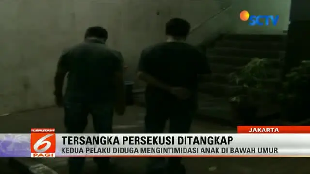 Polisi mengamankan dua terduga pelaku persekusi terhadap anak di bawah umur di Cipinang, Jakarta Timur. 