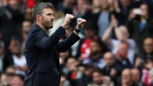 Pelatih sementara Manchester United asal Inggris, Michael Carrick, bereaksi setelah pertandingan Liga Inggris antara Manchester United dan Liverpool di Old Trafford, Manchester, barat laut Inggris, pada 3 Mei 2026. (Darren Staples/AFP)