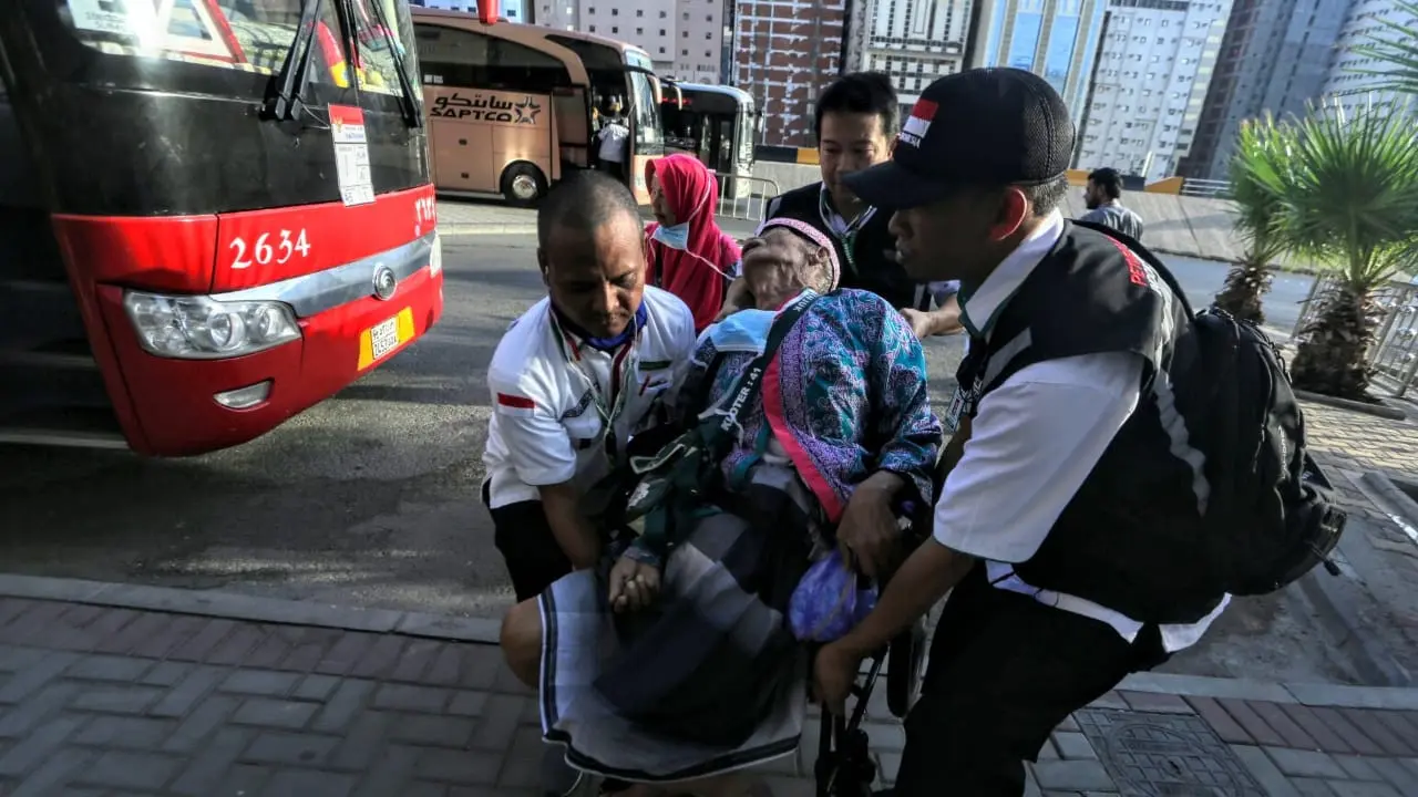 Jemaah haji saat akan akan kembali dari Makkah ke Madinah. Bahauddin/MCH