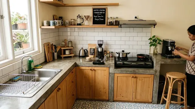 9 Desain Dapur Sederhana untuk yang Suka Ngopi di Rumah, Hangat dan Estetik