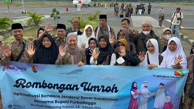 Bandara Jenderal Besar Soedirman (Purbalingga) untuk pertama kalinya melayani perjalanan jemaah umrah pada Sabtu, 26 Agustus 2023. (Dok Angkasa Pura II)