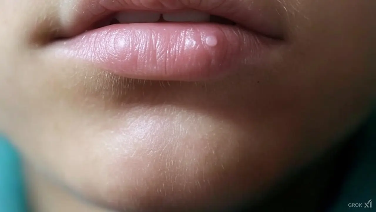 Ilustrasi benjolan di bibir