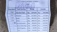 Harga atribut di suatu sekolah Indonesia mulai dari seragam sampai jilbab yang terbilang mahal. (dok. Tangkapan layar Twitter @convomf/https://twitter.com/convomf/status/1682404118105817090?t=UasI3EUJ52YKszS9XlmFwA&s=19/Farel Gerald)