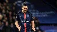 Striker Paris Saint-Germain asal Swedia, Zlatan Ibrahimovic. (AFP/Franck Fife)