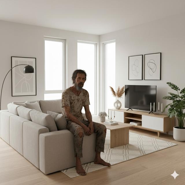 Cara Bikin Foto Prank Bapak-bapak Gelandangan Masuk Rumah