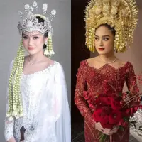Lihat di sini beberapa potret kebaya pengantin pilihan Salshabilla Adriani di momen akad dan resepsi pernikahannya dengan Ibrahim Risyad.