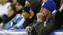 Ekspresi Fans Leicester City saat menyaksikan timnya melawan FC Kopenhagen pada laga Liga Champions grup G di King Power Stadium, Leicester, Rabu (19/10/2016) dini hari WIB. (Action Images via Reuters/Andrew Boyers