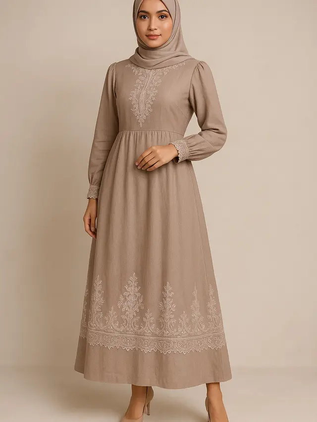 Model Gamis Midi untuk Liburan (Image by ChatGPT)