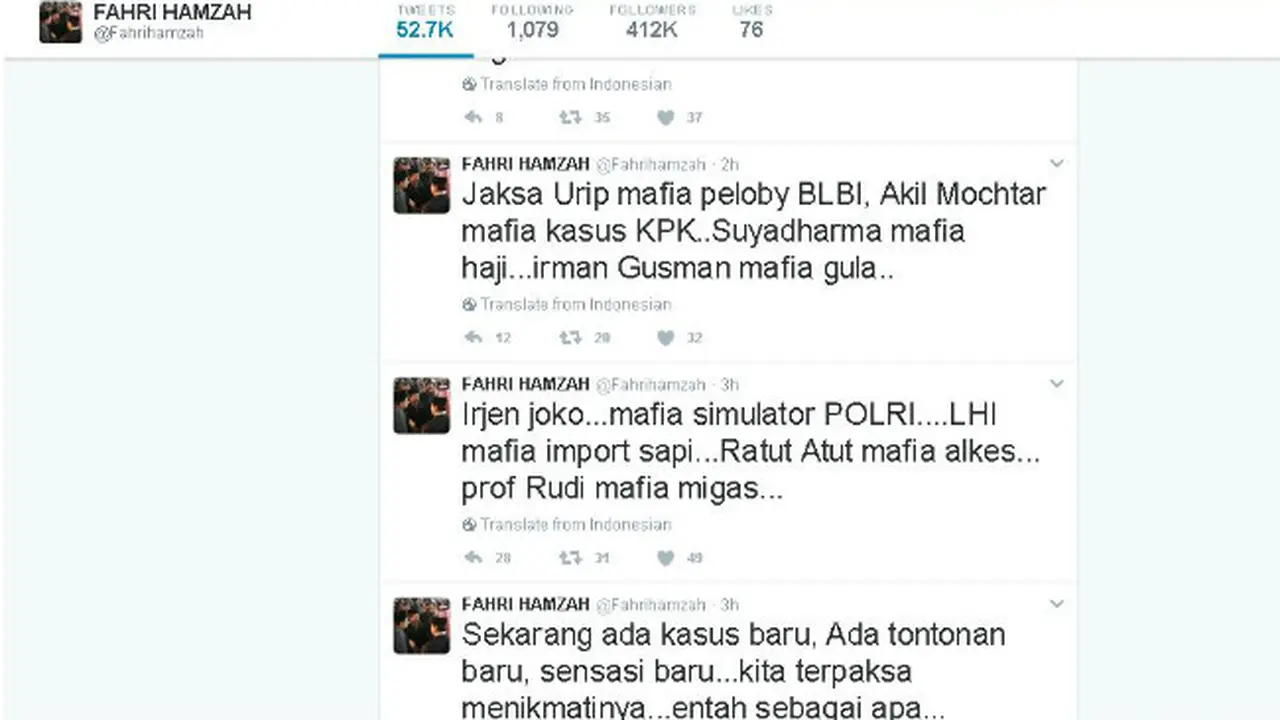 Twitter Fahri Hamzah