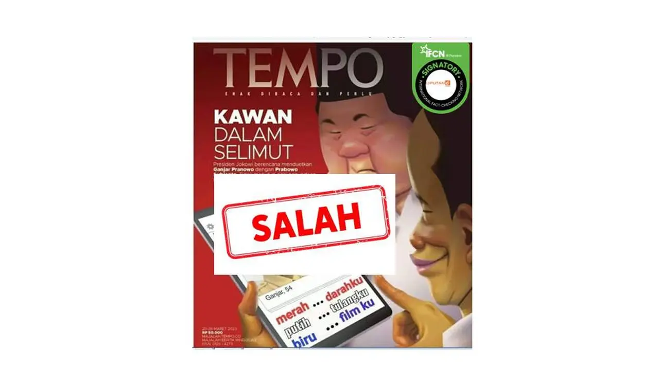 Cek Fakta cover Majalah Tempo
