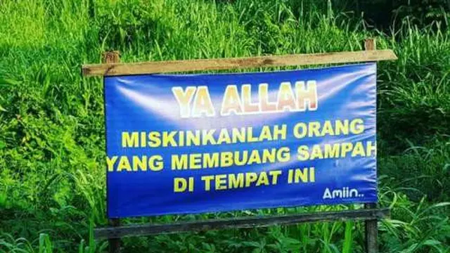 6 Tulisan Buang Sampah Pakai Ancaman Ini Ngeri-Ngeri Sedap, Kocak