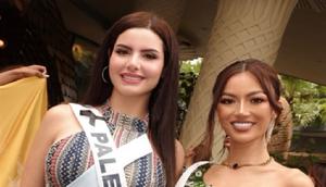 Miss Universe Indonesia Sanly Liu dan Miss Palestina Nadeen Ayoub. (dok. Screenshoot Instagram Story @salyliuu)