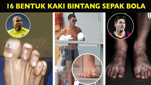 Video bentuk kaki bintang sepak bola dunia ketika tak bersepatu, salah satunya Lionel Messi pemain klub Barcelona.