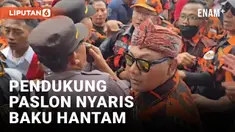 Saling Dorong, 2 Pendukung Paslon Ricuh di Depan KPU Grobogan