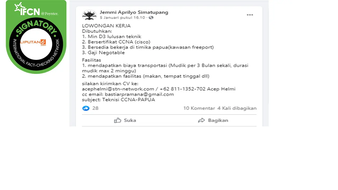 Klaim lowongan kerja dari PT Freeport Indonesia