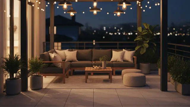 Model Teras dengan Pergola Lampu Gantung Minimalis