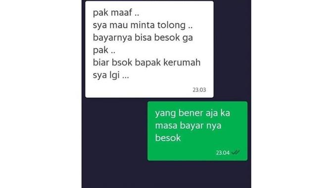 Penumpang Ojek Online Tawar Tarif (Sumber: Instagram/lambeonlen/)