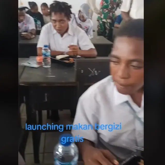 Menu Makan Bergiiz Gratis di SMK Papua Dipuji Lengkap dan Seimbang, Warganet Sebut Melebihi Rp10 Ribu. foto: TikTok @juge_20