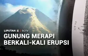 Gunung Merapi Berkali-kali Erupsi