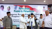 Cawapres Ma'ruf Amin saat melantik pengurus dan meresmikan Rumah KMA Sumsel (Liputan6.com / Nefri Inge)