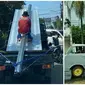 Potret Orang di Mobil Pick Up Bersama Barang Angkutan. (Sumber: Instagram/sukijan.id dan 1cak.com)