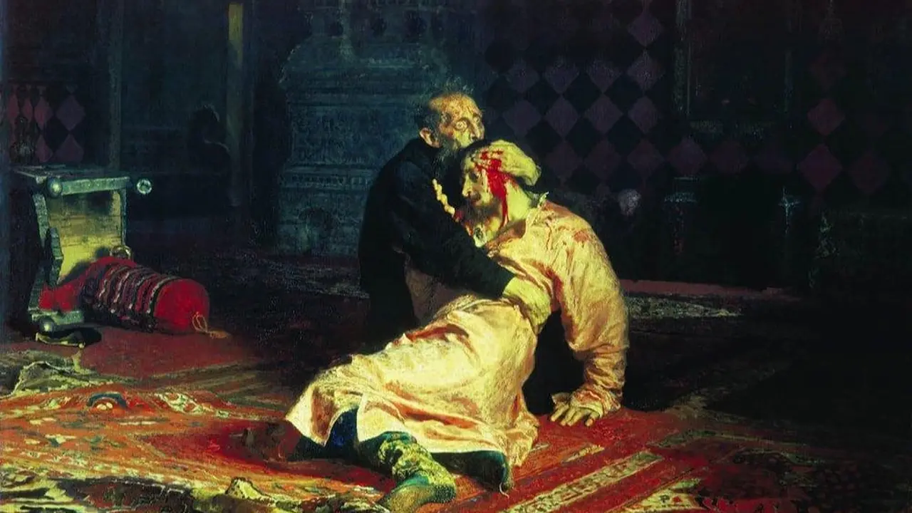 Lukisan "Ivan the Terrible and His Son Ivan on November 16, 1581" yang terkenal di Rusia mengalami kerusakan parah setelah diserang oleh oknum tidak bertanggung jawab (Public Domain)