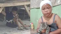 6 Foto Ini Jadi Bukti Cinta Tulus Anak Kecil ke Kucing, Penuh Perhatian