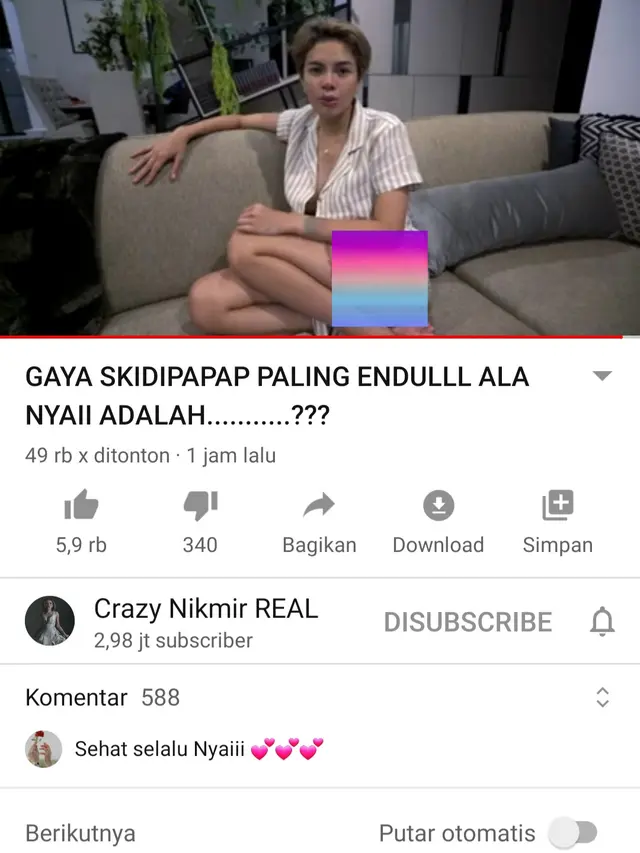 Unggahan Nikita Mirzani. (Foto: YouTube Crazy Nikmir REAL)