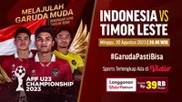 Link Live Streaming Timnas Indonesia U-23 Vs Timor Leste U-23 di Vidio. (Sumber: dok. vidio.com)
