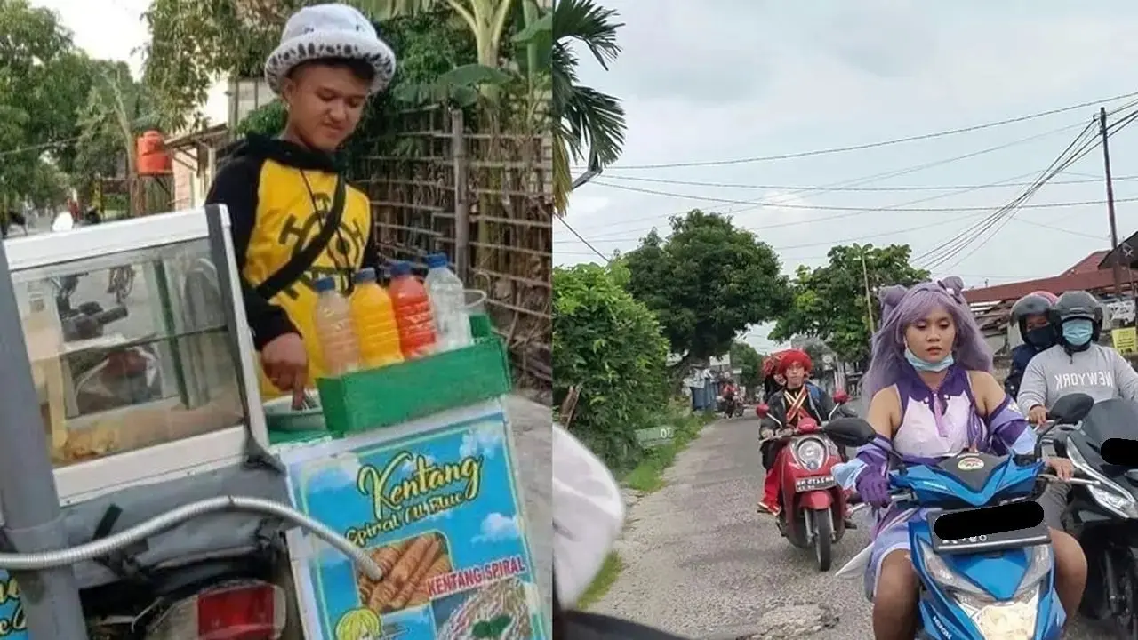 Kumpulan Potret Cosplayer Naik Sepeda Motor, Ada yang Ditilang Polisi