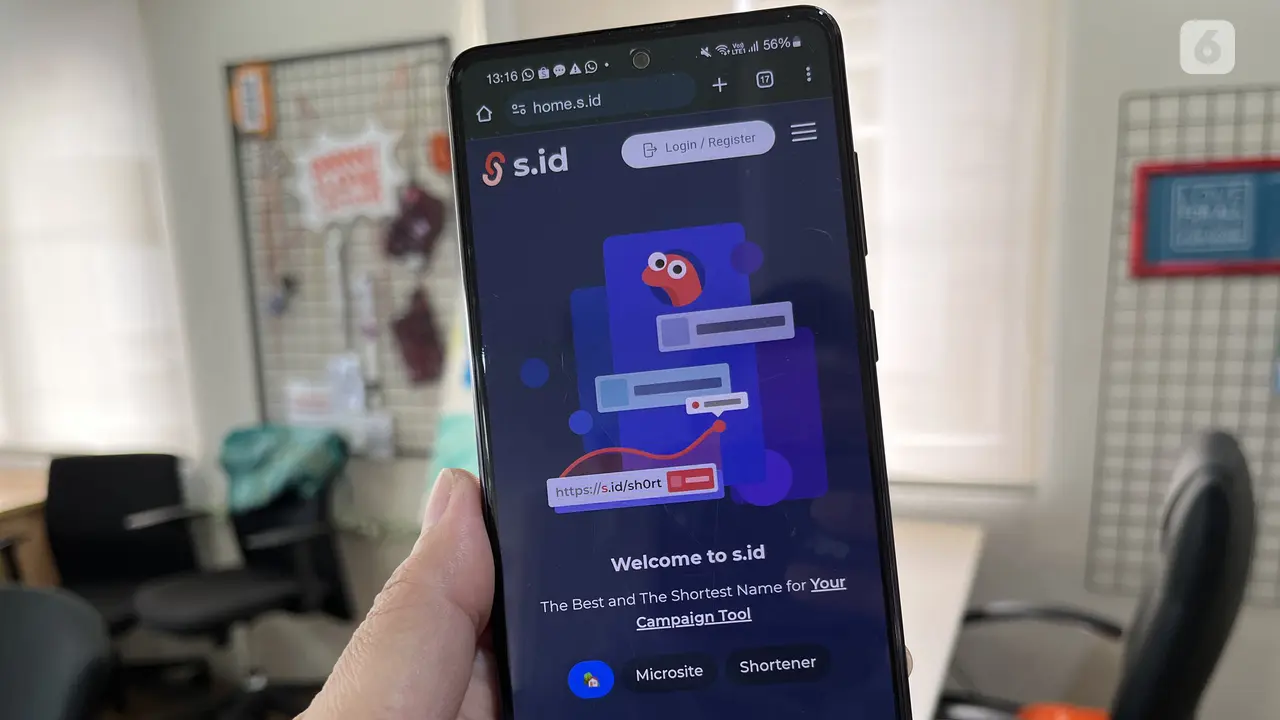 Layanan aplikasi web untuk membuat tautan pendek dan microsite untuk bio link, S.id