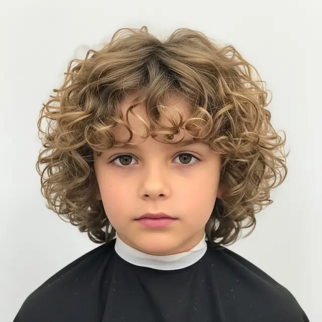 Model Rambut Anak Pria Ikal yang Mudah Dirawat (Image by Gemini AI)