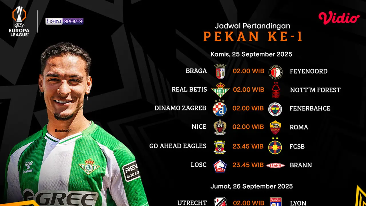Jadwal UEL tayang eksklusif di Vidio. (dok. vidio.com)