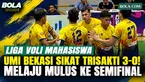 Universitas Muhammadiyah Indonesia (UMI) Bekasi tampil dominan saat menghadapi Universitas Trisakti Jakarta pada sektor putra Liga Voli Mahasiswa Seri Jakarta 2026. UMI memastikan kemenangan telak 3-0 dengan skor per set 25-17, 25-19, dan 25-17.
Per...