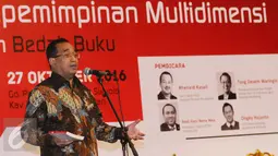 Menteri Perhubungan, Budi Karya Sumadi memberi testimoni jelang seminar dan bedah buku Jokoway di Jakarta, Kamis (27/10). Seminar bertema Era Nawacita dan Relevansi Kepemimpinan Multidimensi. (Liputan6.com/Helmi Fithriansyah)