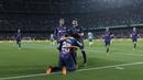 <p>Kemenangan Barcelona ditandai dengan kembalinya Ousmane Dembele. Setelah cedera cukup lama, Dembele main sebentar untuk gantikan Raphinha di menit ke-72. (AP Photo/Joan Monfort)</p>