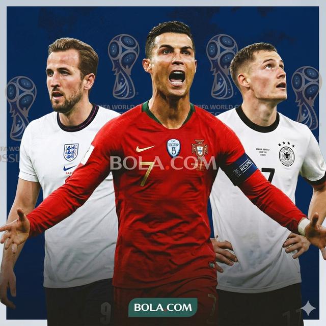 Ilustrasi bintang Piala Dunia 2026, Harry Kane, Cristiano Ronaldo, Florian Wirtz. (Bola.com/AFP/Gemini)