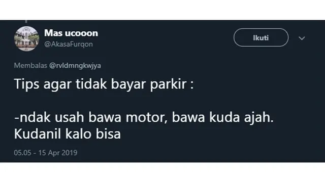 tips tidak bayar parkir