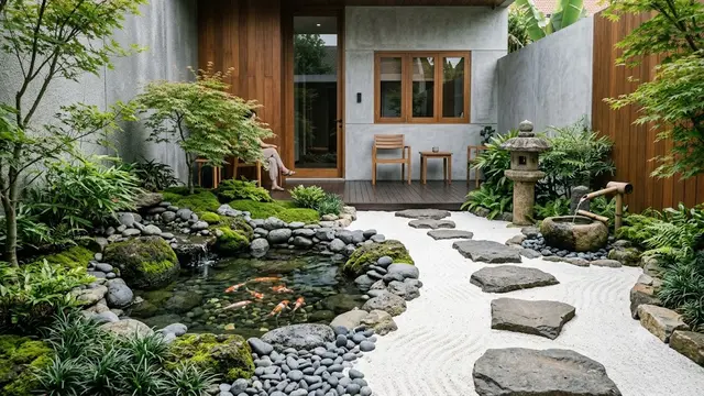 Inspirasi Kolam Mini Ala Jepang untuk Rumah Minimalis/AI Generated