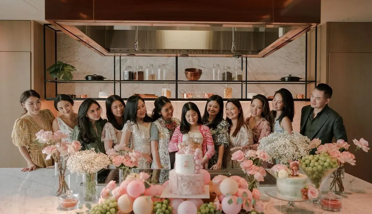 Yang terbaru, Valencia Tanoe mendapat kejutan baby shower di sebuah hotel mewah milik ayahnya. Dekorasi serba pink dalam acara menyambut kehadiran anak pertama Kevin Sanjaya dan Valencia. [Instagram/valenciatanoe]