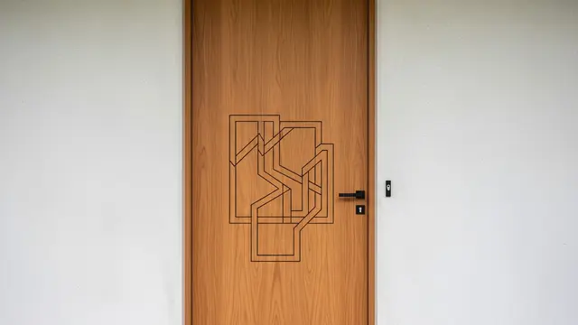 Gambar Rumah Pintu Kayu Jati Minimalis/Gemini AI