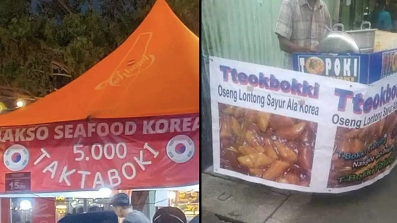6 Spanduk Jualan Makanan Berkonsep Korea Ini Nyeleneh Banget, Kocak