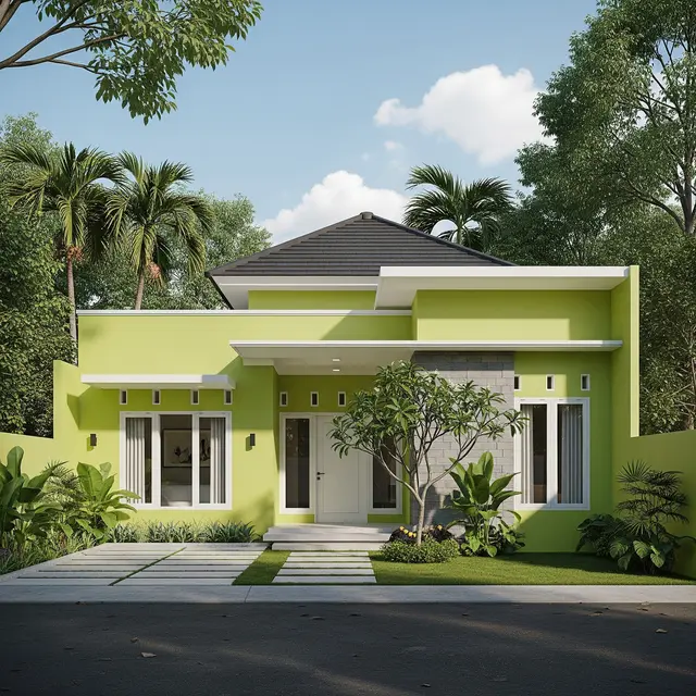 Gambar Rumah Minimalis Cat Hijau