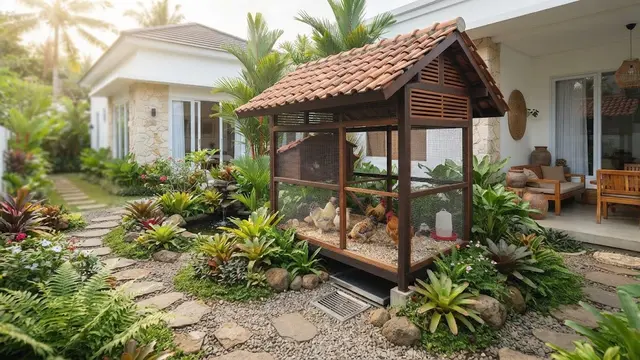 Cara Membuat Kandang Ayam Hias Terlihat Seperti Taman Mini