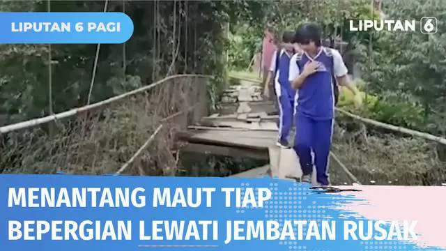 Bak uji nyali tiap warga di Tana Toraja harus melewati jembatan gantung yang telah lapuk ini. Belasan tahun diusulkan warga untuk perencanaan bangunan namun tak kunjung tersentuh perbaikan.
