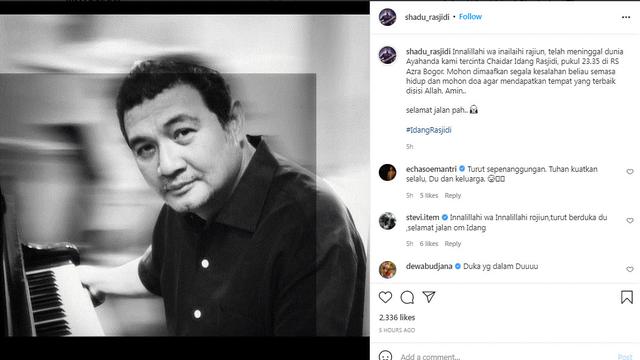 Musisi jazz Idang Rasjidi meninggal dunia