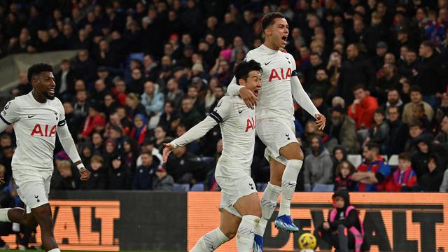 Selebrasi pemain Tottenham saat mengalahkan Crystal Palace