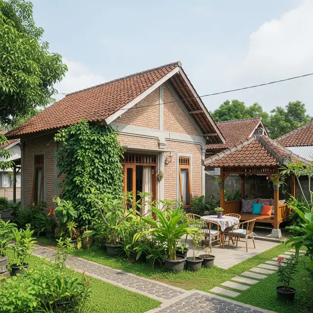 9 Contoh Rumah 1 Lantai di Kampung dengan Backyard Nyaman Buat Keluarga, Hunian Sejuk