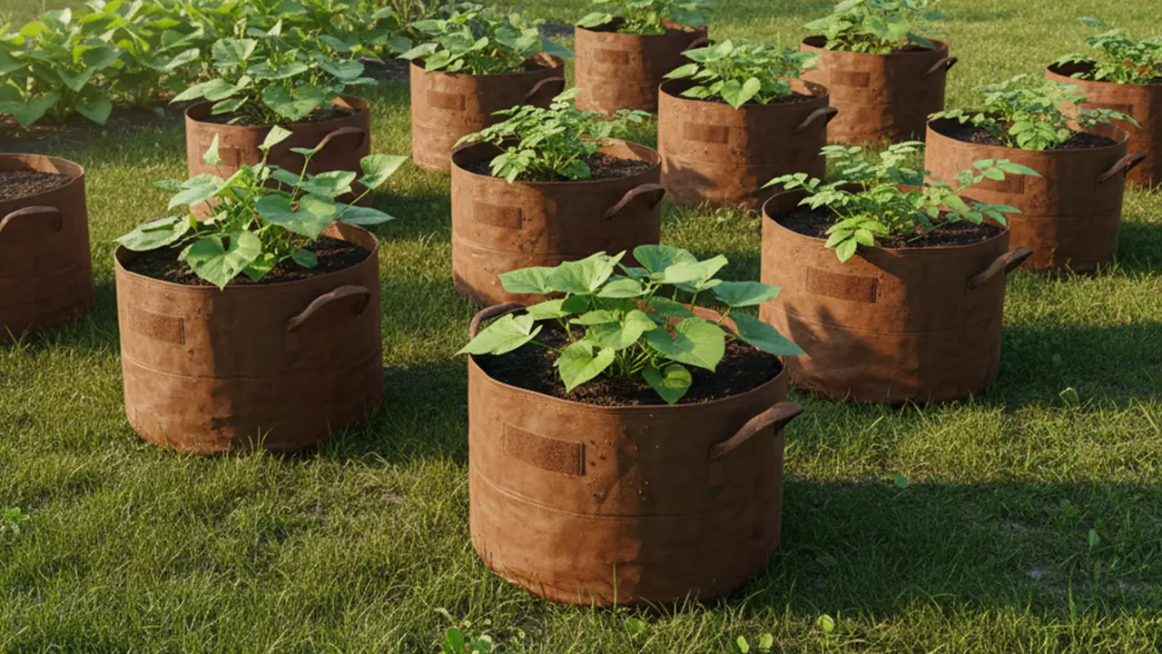 Model Kebun Pot untuk Ubi Jalar dan Kentang