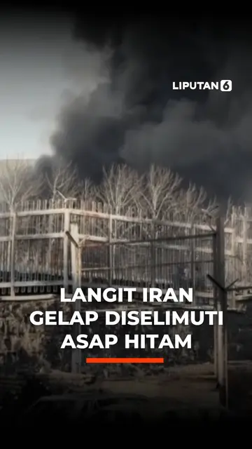 Langit Iran Gelap Diselimuti Asap Hitam